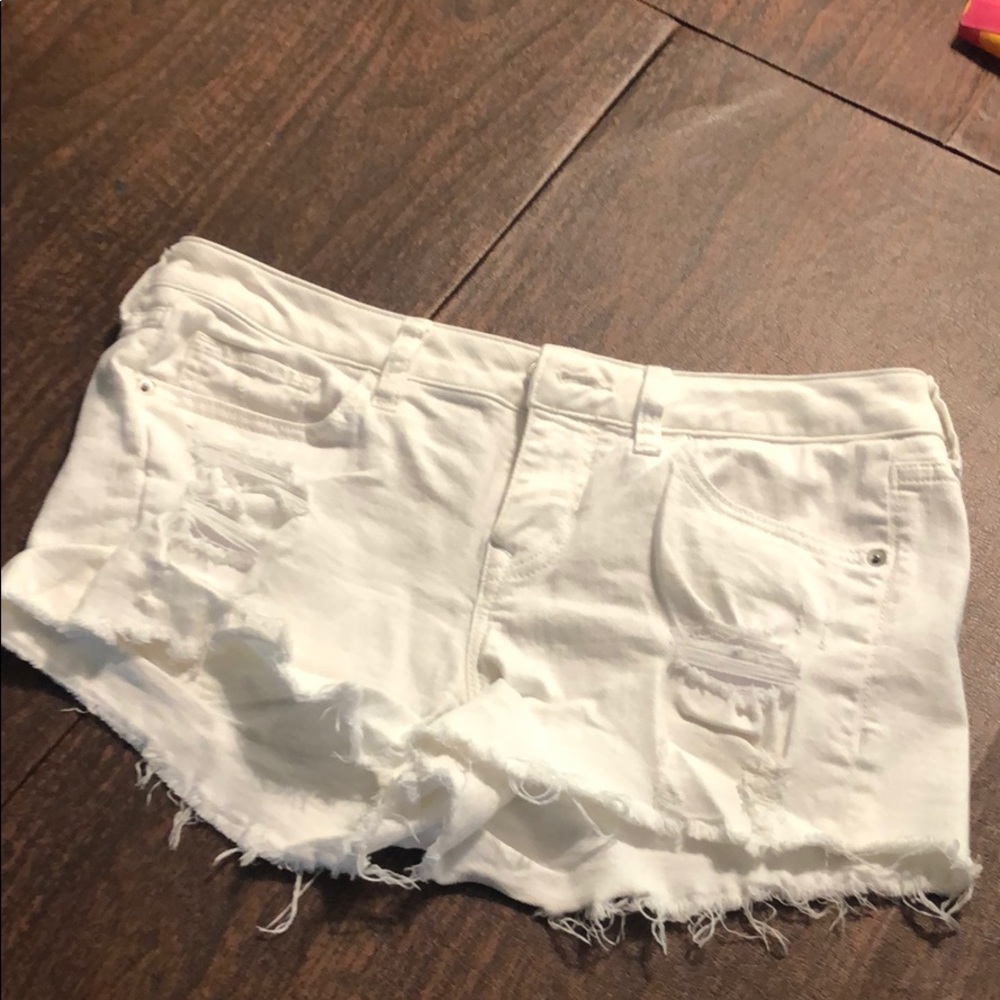 White denim shorts